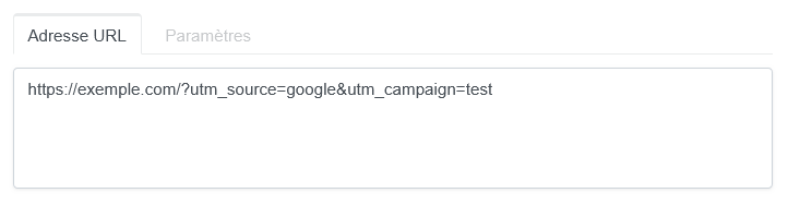 Adresse URL du pixel