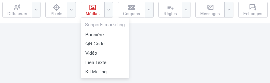 Sous menu de navigation